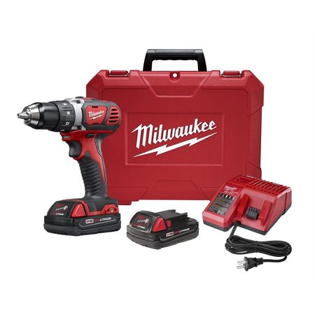 MILWAUKEE TOOL M18 Compact 1/2" Drill Driver w/ (2) Batteries Kit 2606-22CT